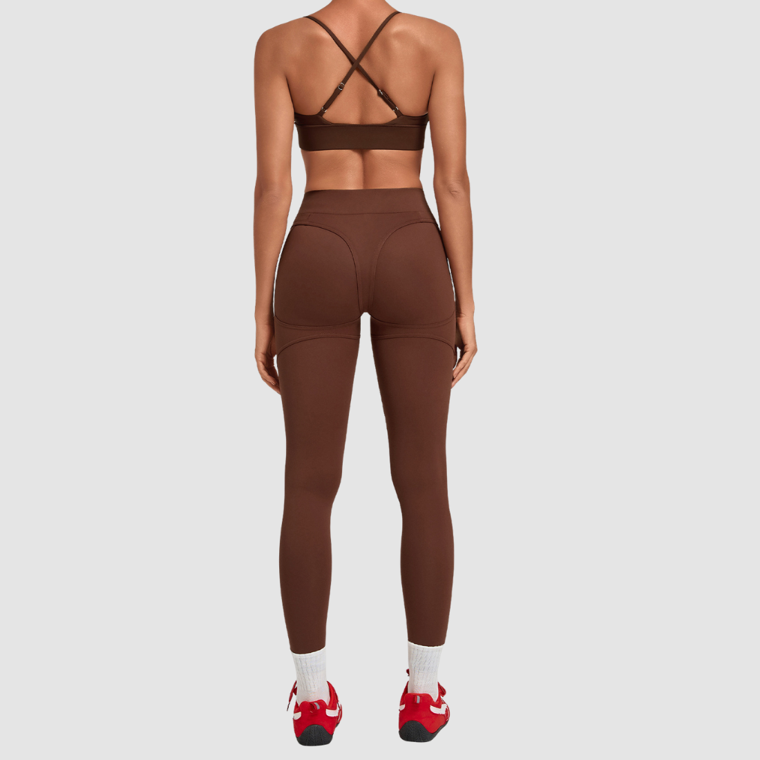 Wholesale Women’s Spliced Cami Sports Bra & Cropped Leggings Yoga Set