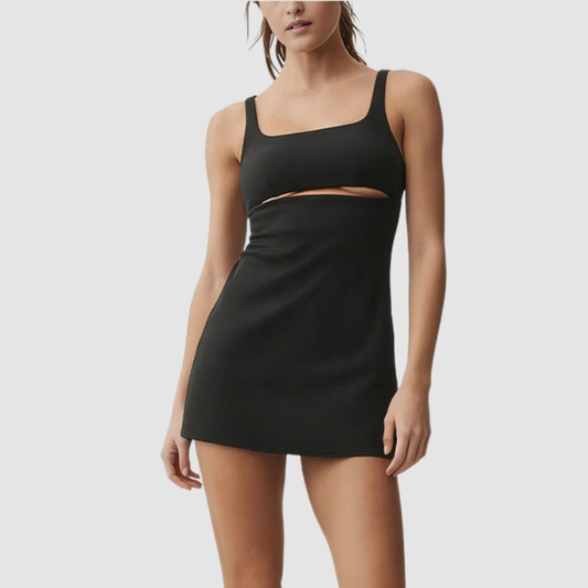Wholesale Women's Fine Stripe Sleeveless Sports Dress – Built-In Chest Pad