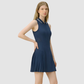 Wholesale Women's Mesh Back POLO Collar Sleeveless Tennis Dress with Shorts