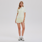 Wholesale New Sports Short Sleeve for Women Slimming High Elastic Fitness POLO Shirt Outdoor Running Tennis Set