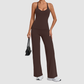 Wholesale Women's Racerback Yoga Set – Double-Layer Chest Pad Cross Waist Flare Pants