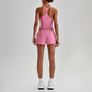 Wholesale Naked-Feel Racerback Sports Bra & High-Waist Biker Shorts Set – Sculpting Yoga 2-Piece