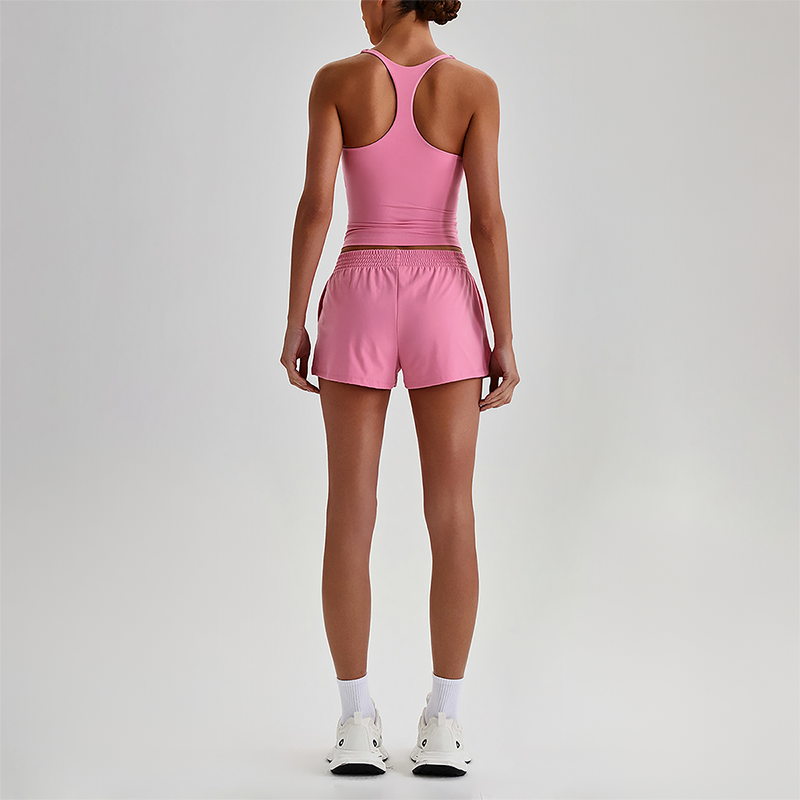 Wholesale Naked-Feel Racerback Sports Bra & High-Waist Biker Shorts Set – Sculpting Yoga 2-Piece