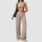 Wholesale Women's Sports Bra and Wide-Leg Pants Set – Brushed Fabric Yoga Set
