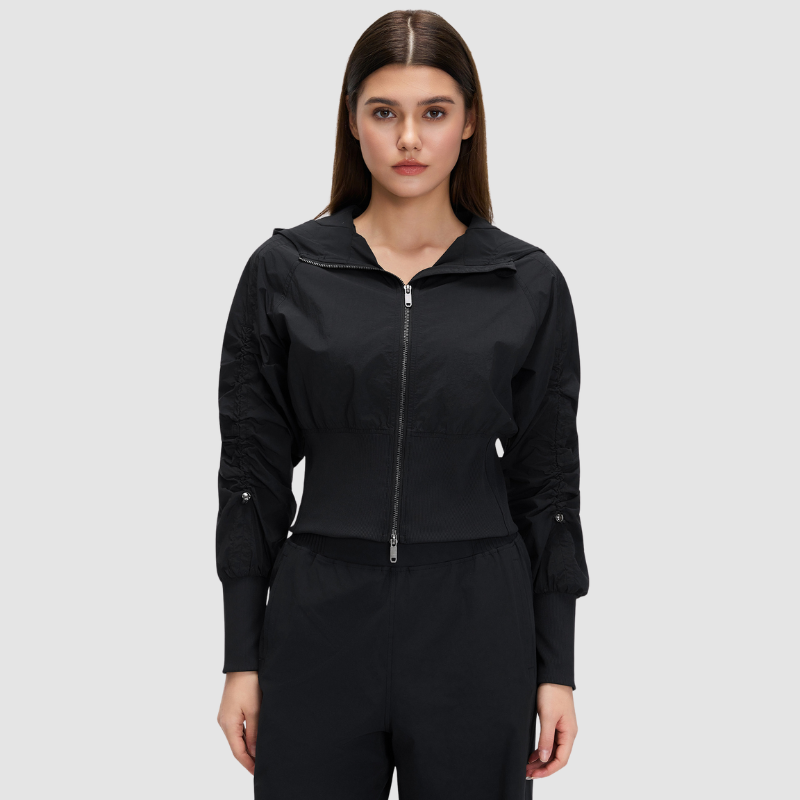 Wholesale Slim-Fit Hooded Short Jacket