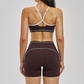 Wholesale Color Block Naked Yoga Halter Bra+Tight Shorts 2-Piece Set