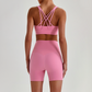 Wholesale Women's Quick-Dry Naked Feel Vest+Fitted Biker Shorts Yoga Set