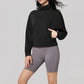 High-neck short loose sweatshirt
