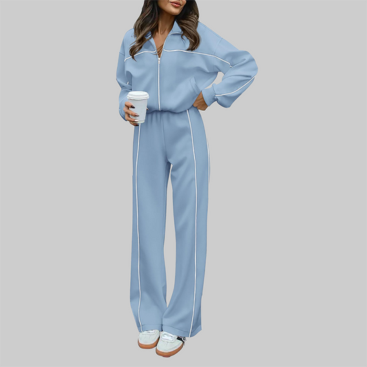 Wholesale Women's Zip-Up Long Sleeve Hoodie & Jogger Pants Tracksuit Set