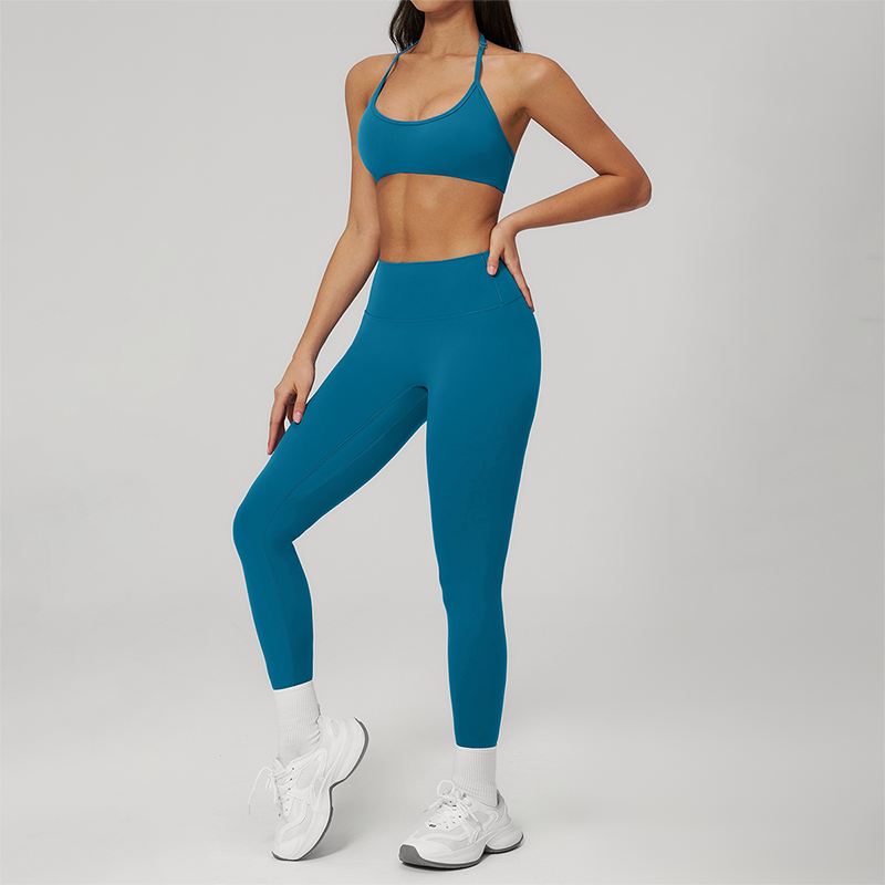 Wholesale Naked-Feel Seamless Sports Bra & High-Waist Biker Shorts Set – Quick-Dry Yoga 2-Piece