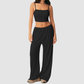 Wholesale Women's 3-Piece Yoga Lounge Set – Padded Cami, Cardigan & Wide-Leg Pants