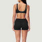 Wholesale Color Block V-Neck Sports Bra & Fold-Up Shorts Set