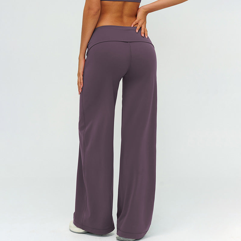 High-waisted loose wide-leg pants