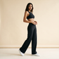 Wholesale Women's Brushed Fabric Sports Bra and Wide-Leg Pants Set