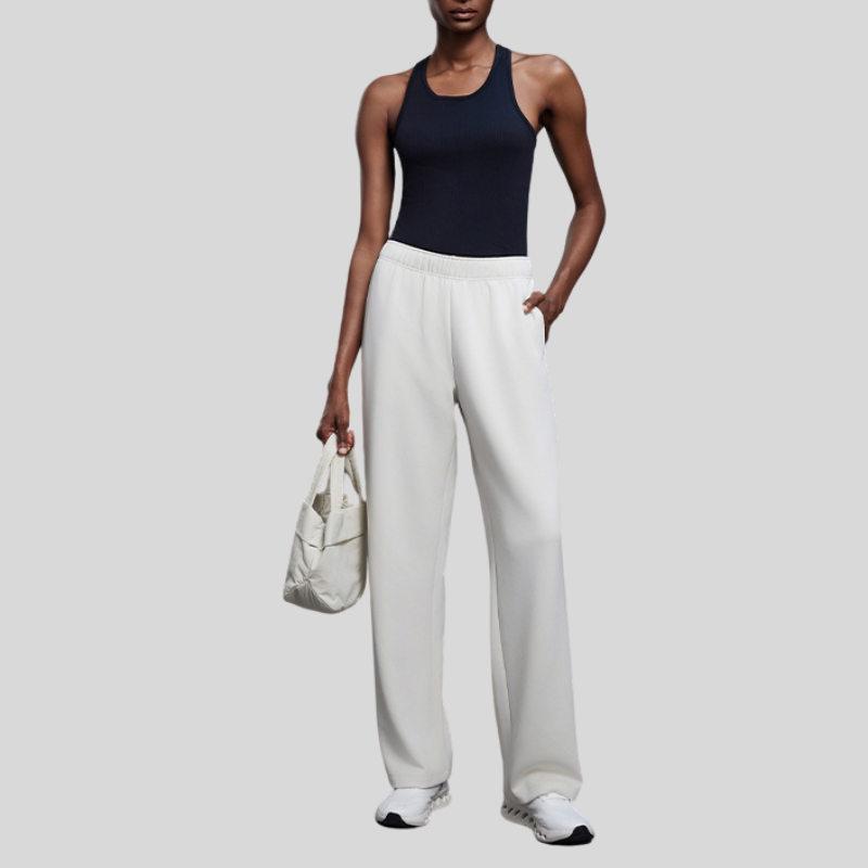 Women's high-waisted straight-leg pants