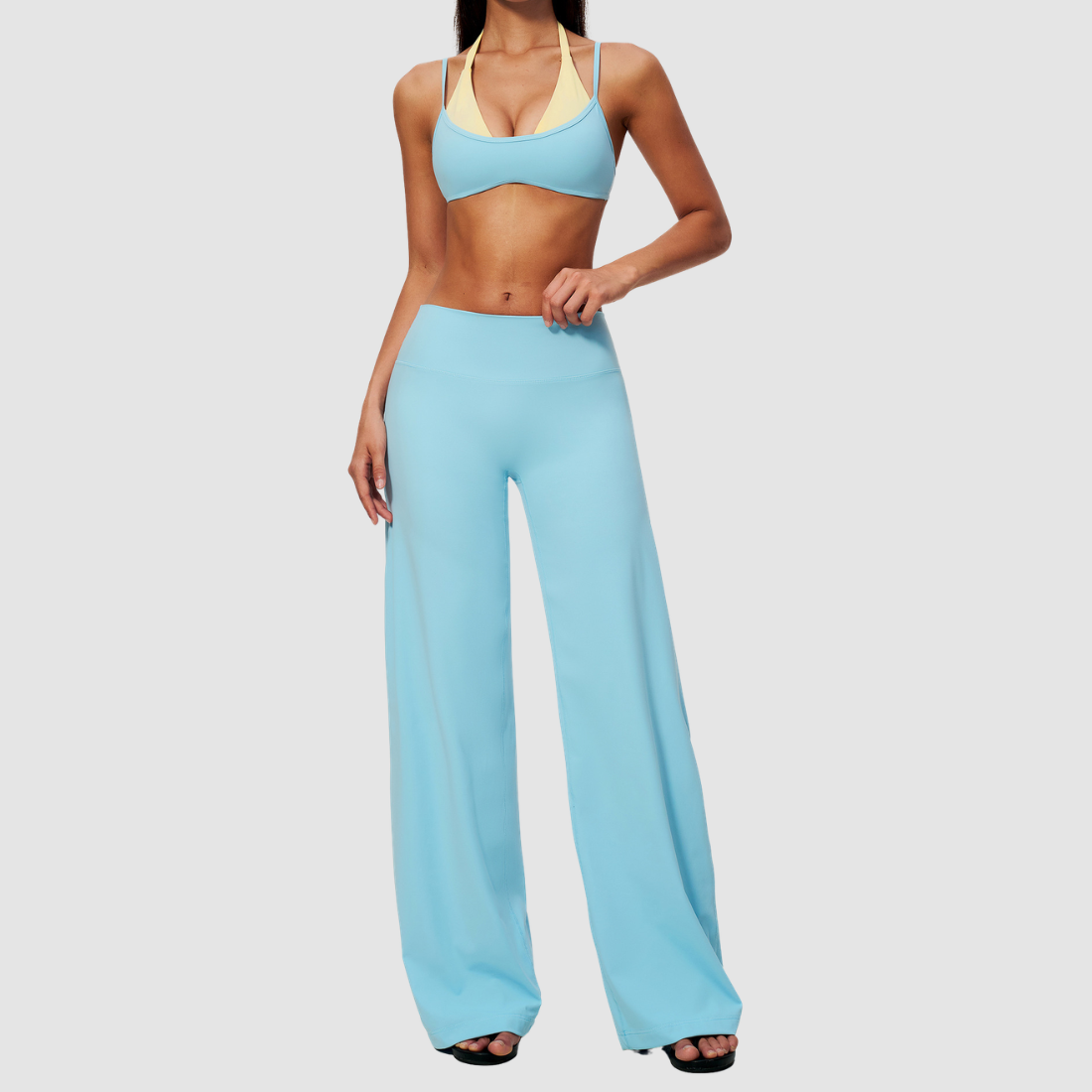 Wholesale Women’s Sports Bra & Wide-Leg Yoga Pants Set