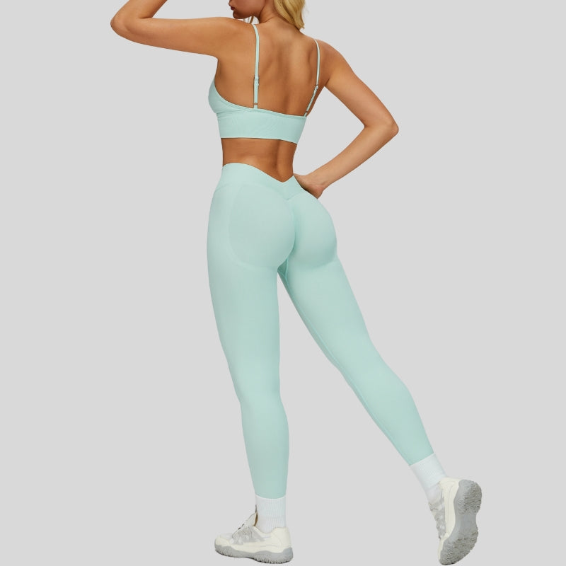 seamless Sports Bra + High-waisted leggings 2-Piece Set