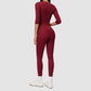Wholesale Women's 3/4 Sleeve Crop Top & Full-Length Leggings Set – Seamless Yoga Activewear
