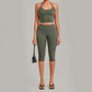 Wholesale Women's Halter Neck Yoga Set – High Elasticity Capri Pants Fitness Activewear