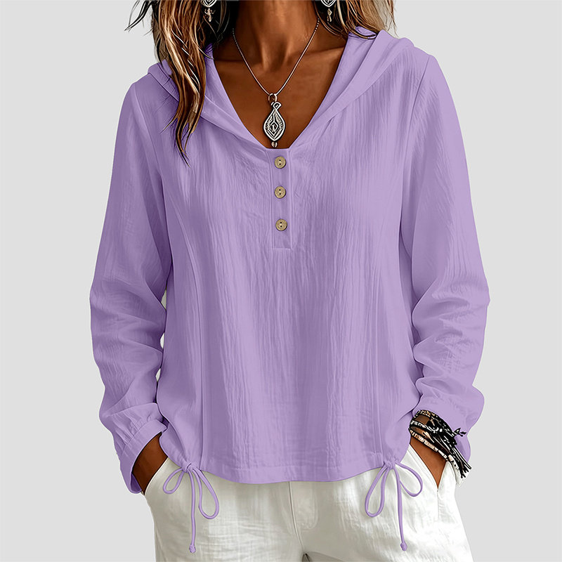 Wholesale Women's Fashion Casual Button Hooded Long Sleeve Shirt – European style fashion casual shirt
