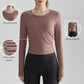 Slimming Round Neck Long-Sleeve Yoga Top
