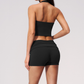 Wholesale Women's Cross-Back Halter Sports Bra and Shorts Set – Brushed Yoga Set
