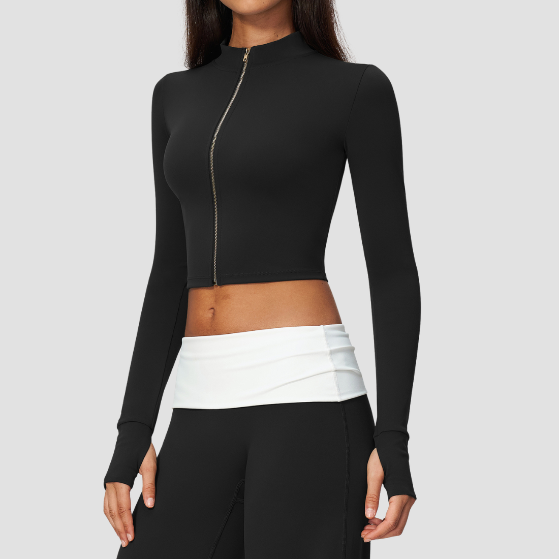 Wholesale Women’s Cropped Stand-Collar Pilates Jacket
