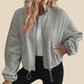 [Women's Casual Activewear] Fleece-Lined Stand-Collar Zip Jacket