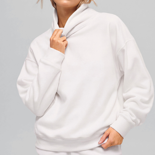 Wholesale Women's Mock Neck Casual Long-Sleeved Sweatshirt