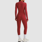 Women's Activewear Zip-up Long-Sleeve Jacket & Straight-Leg Pants Yoga Set