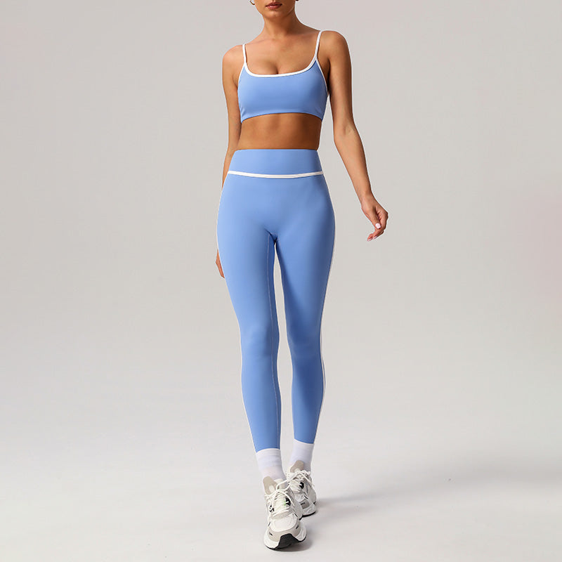 Quick-Drying Built-In Pads Bra + High-Waisted Leggings 2-Piece Set