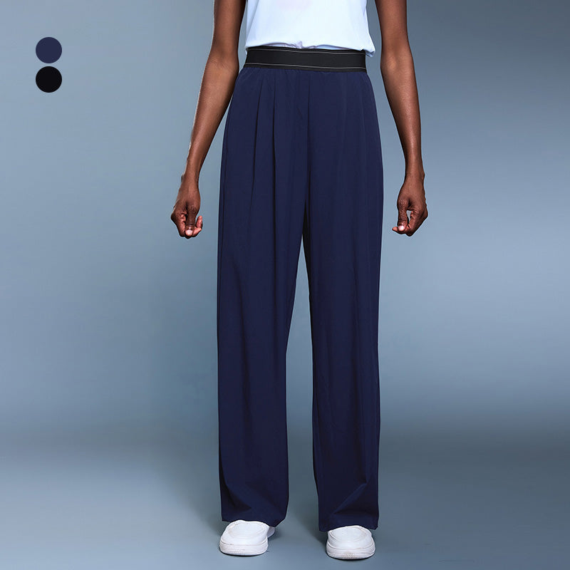 Casual draped wide-leg pants