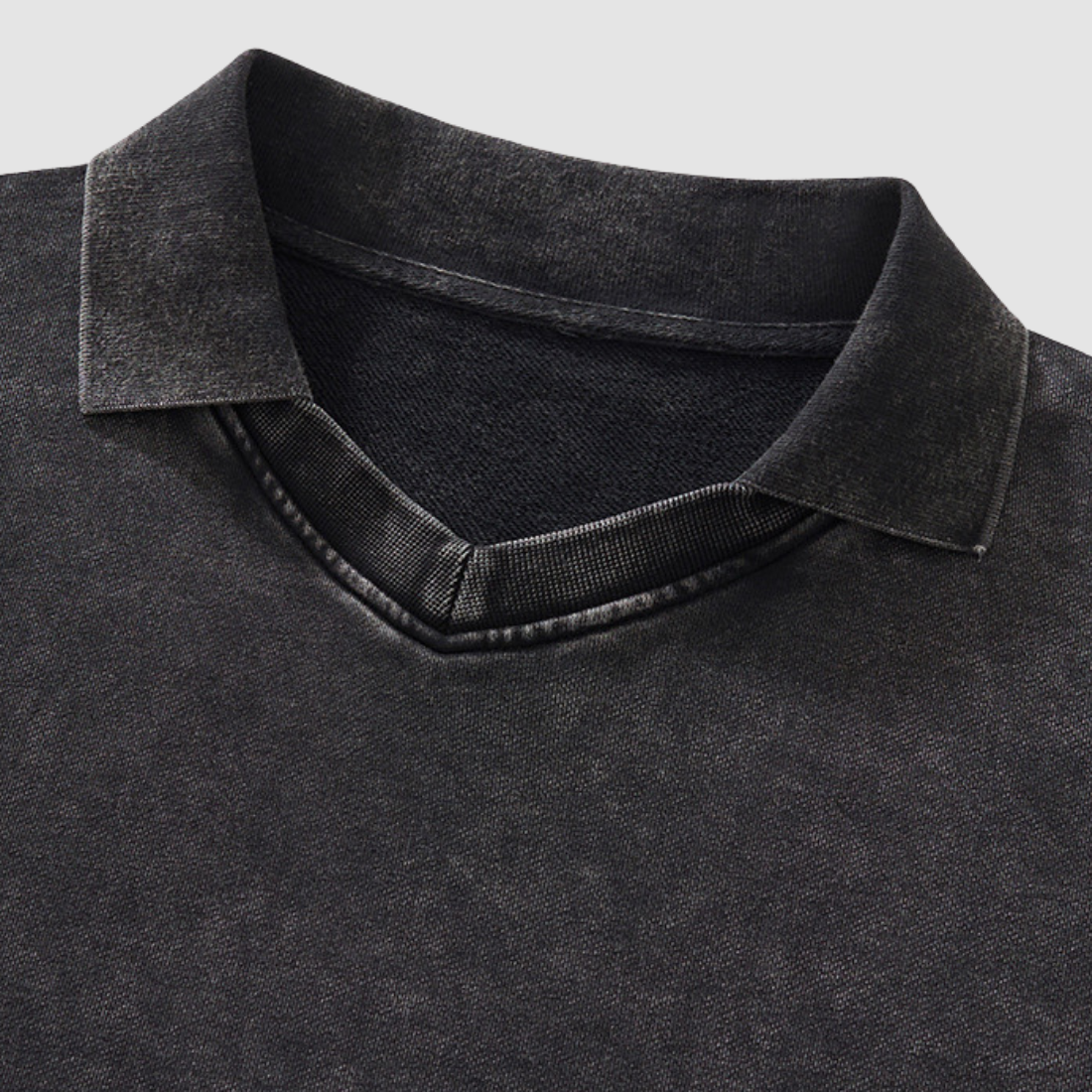 Wholesale Men’s Washed Boxy V-Neck Cotton Sweatshirt
