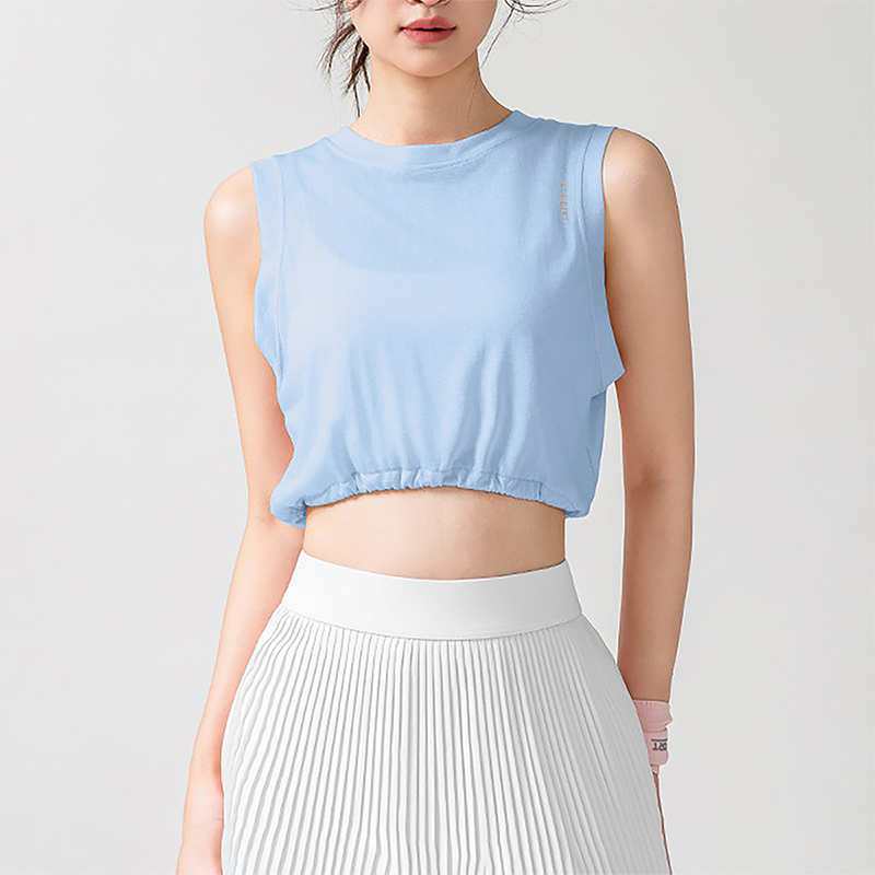 Wholesale Women's Crop Sleeveless Yoga Top – Quick-Dry Breathable Rayon Blend
