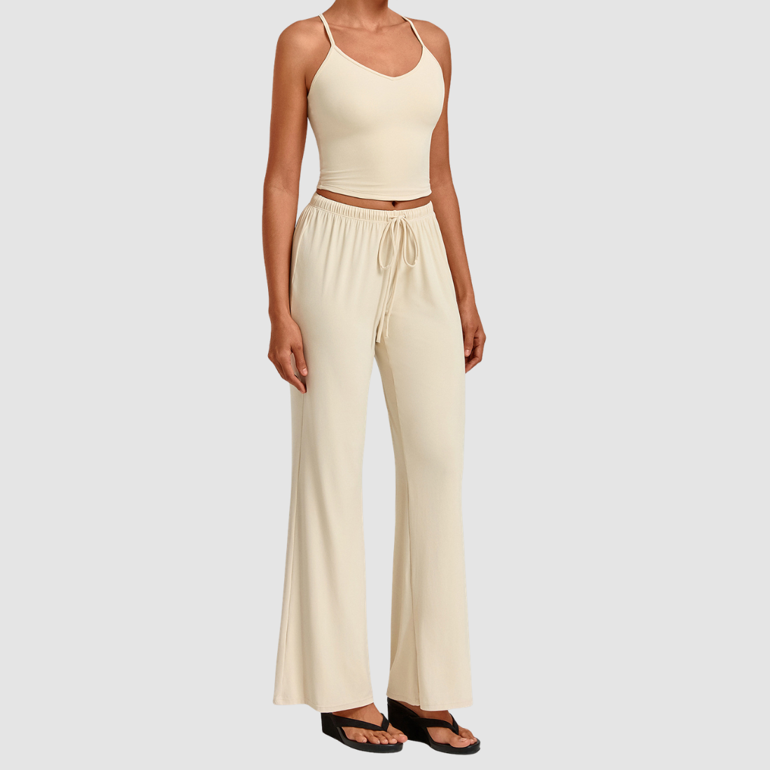Wholesale Women’s Backless Cami & Straight-Leg Pants Yoga Set