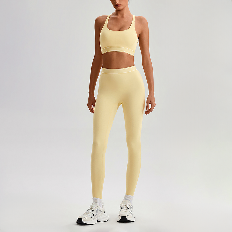 Wholesale Naked-Feel Sports Bra & High-Waist Biker Shorts Set – Quick-Dry Yoga 2-Piece set
