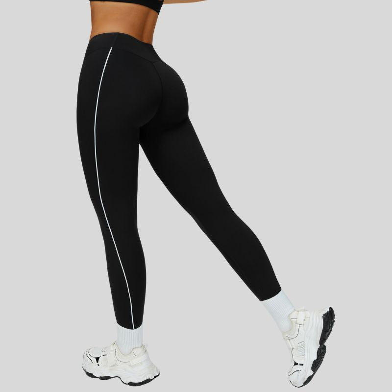 High-waisted contrasting color leggings