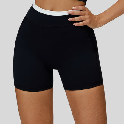 Paneled contrast sports shorts