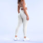 Slanted shoulder Sports Bra + High-waisted leggings 2-Piece Set