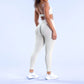 Slanted shoulder Sports Bra + High-waisted leggings 2-Piece Set