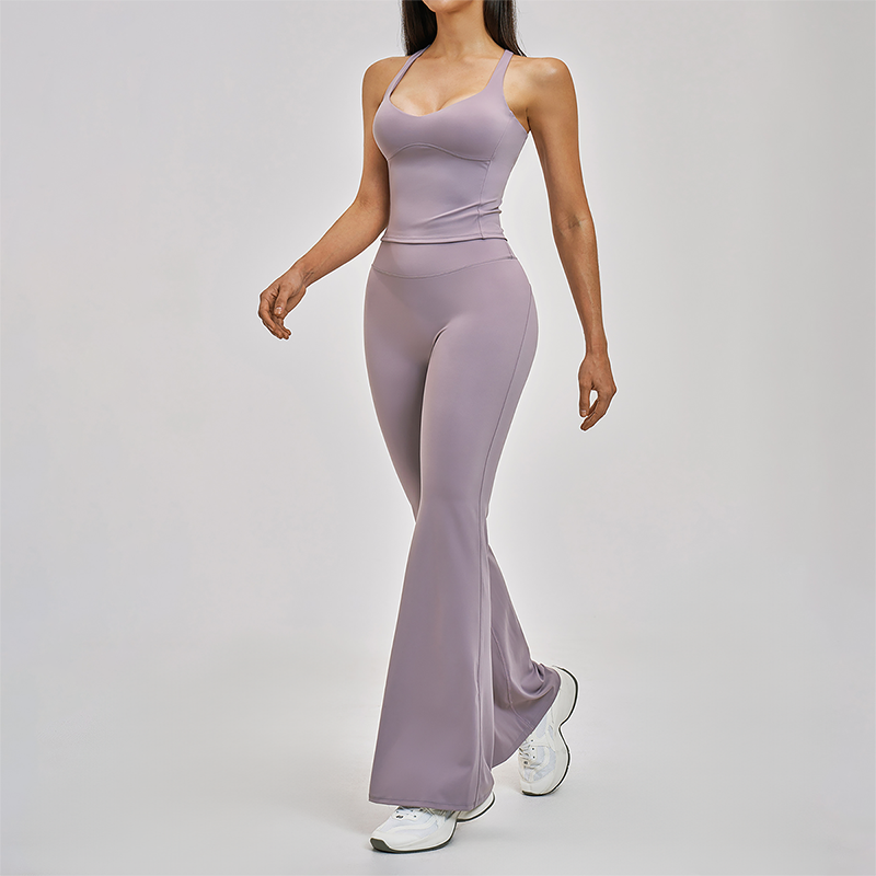 Wholesale Cross Back Tank Top+High Waist pant 2-piece Set
