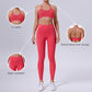 Removable padded bra + sports leggings 2-piece set