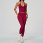 Wholesale Women's Deep-V Sleeveless Vest + Long Pants Yoga Set
