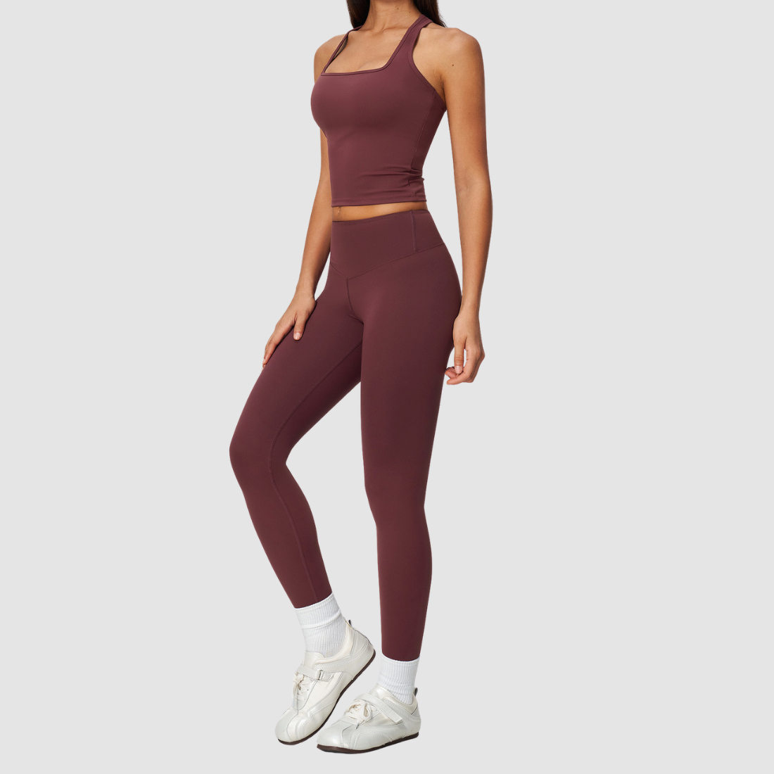 Wholesale Women's Nylon Spandex Pilates Set – Tank & Leggings