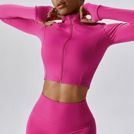 Wholesale Solid color zippered long sleeves | Wonderxfans bulk activewear
