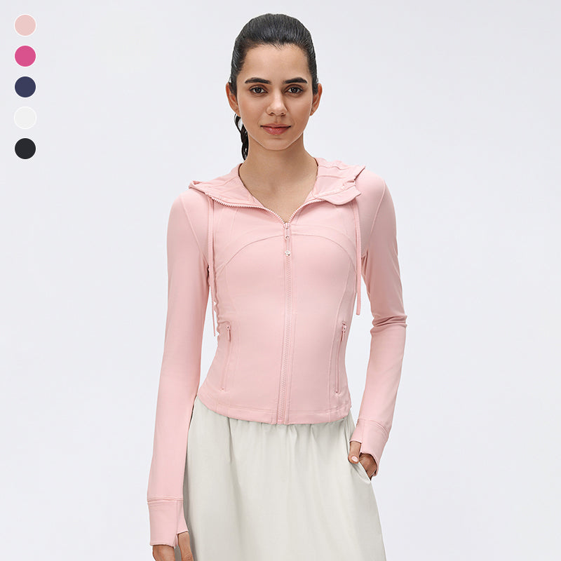 Wholesale Short Hooded Yoga Athletic Jacket