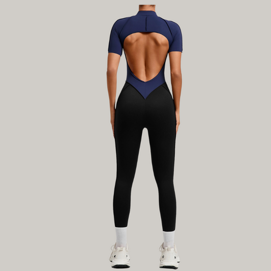 Wholesale Color matching backless half zipper | Wonderxfans bulk activewear