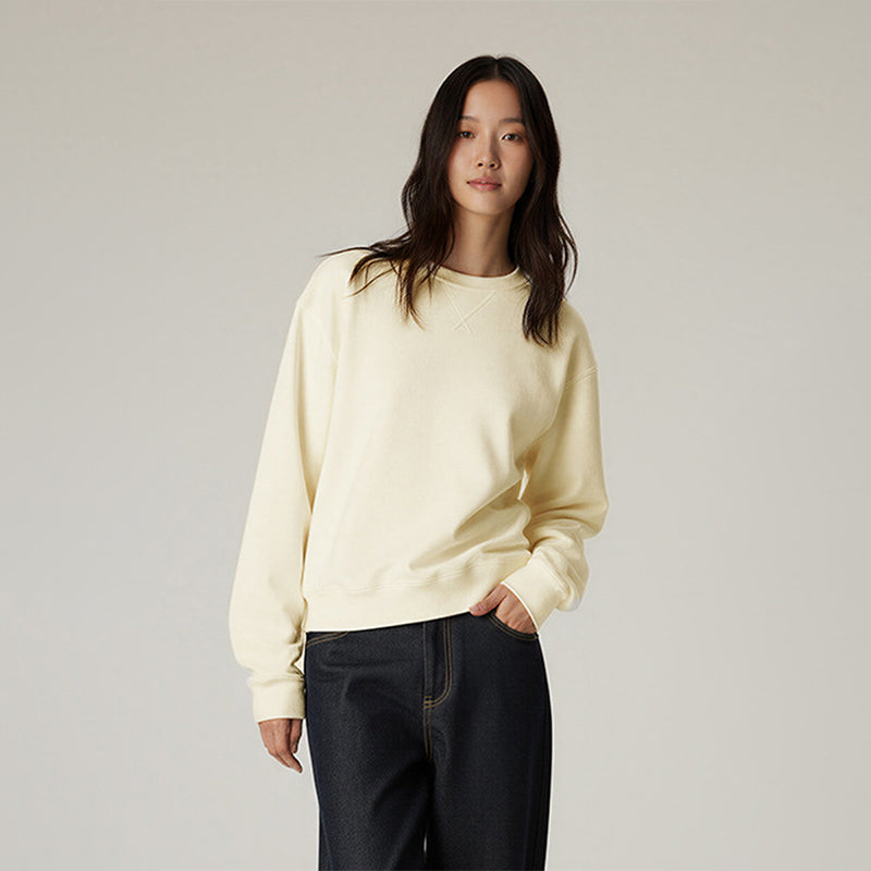 Round neck loose casual sweatshirt