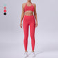 Removable padded bra + sports leggings 2-piece set
