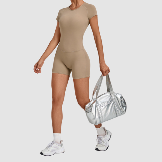 Wholesale Women's Open-Back Adjustable Yoga Bodysuit – Slim-Fit Butt-Lifting Short Romper